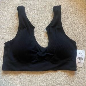 Suzy Shier Black Ribbed Bralette